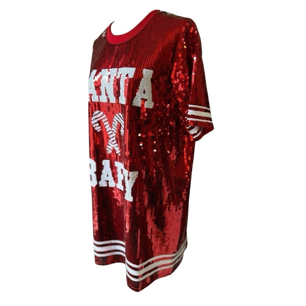 Simply Southern Red Santa Baby Sequin Dress Size S/M Christmas Holiday Party - Picture 7 of 10